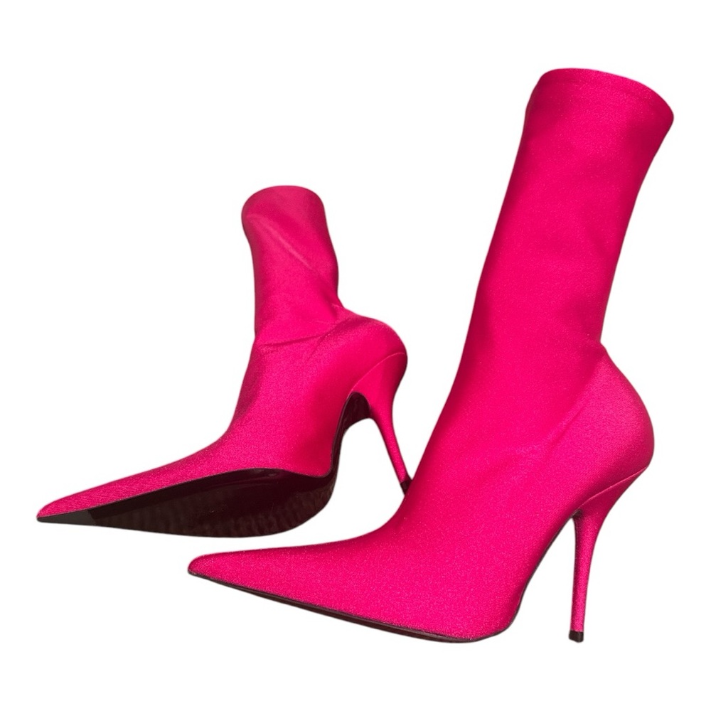 Hot Pink Stiletto Sock Boots - Picture 5 of 5